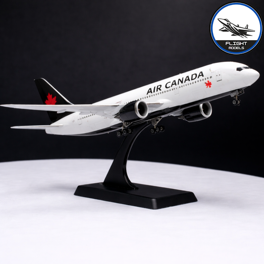 Air Canada Boeing 787 Dreamliner diecast aircraft model on stand
