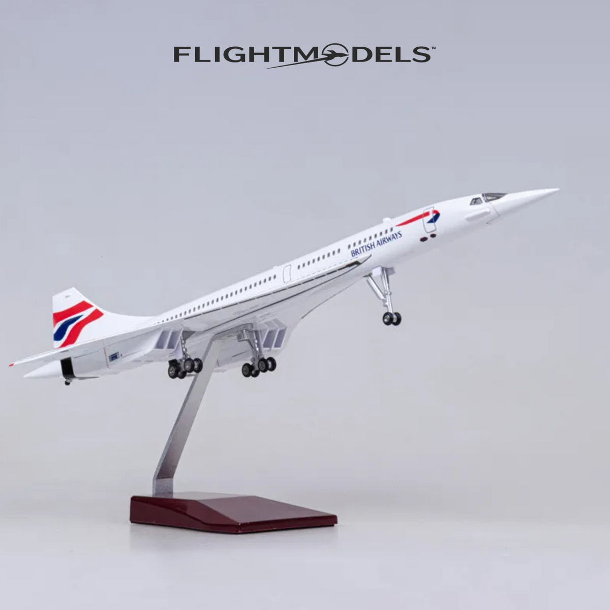 Concorde diecast model plane collector display side angle